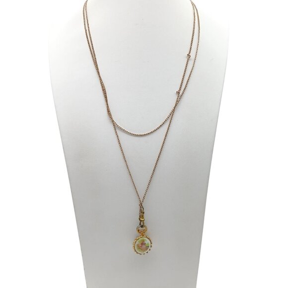 Vintage Gold-Toned Victorian Style Watch Chain Necklace Flapper Length - Picture 3 of 5